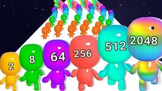 Jelly Man 2048 & Man Runner 2048 - (Best Gameplay, 2048 Game) Sastifying Max Levels