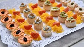 Aperitivos de canastitas de hojaldre para Navidad