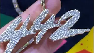 442 vvs Diamonds with yellow gold custom pendant King of BLING MIKE JEWELER