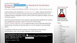 Select Parent Process From VBA