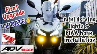 Honda ADV 160 || First Upgrade Update || PIAA Dual Horn & Mini Driving Light installation