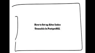 How to set up alter index unusable in postgresql ?