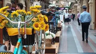 Walking Nikolskaya street & Gum Shopping| Most beautiful girls in Moscow, Russia