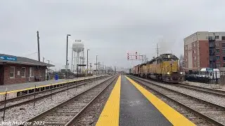 UP YPRCP-12 w/ UP SD40Ns #&rsquo;s 1733 and 1624 @ Rose St in Franklin Park, IL 1/12/23