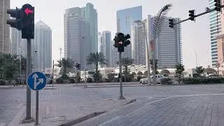 Driving on Qatar Roads.Driving in Doha City center