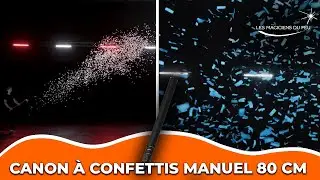 [GENDER REVEAL] - Canon &agrave; confettis manuel - [80cm] - Rectangles Rose / Bleu Clair