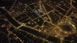 Vista aérea de Barcelona de noche