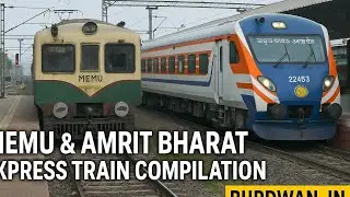 MEMU & Amrit Bharat Express Train Compilation at Burdwan Jn | High-Speed Crossing & Departures!