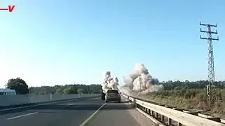 Video Footage Captures a Rocket Hitting an Israeli Highway