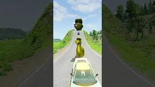 Cars & Ambulance vs DINOSAUR 3D Model | BeamNG.drive