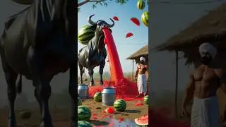 The Watermelon Milk of the Future? Shocking Village Discovery! #ai #farming #karma #cow