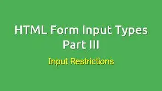 HTML Form Input Type: Input Restriction (Khmer)