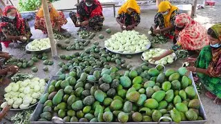 Mouth Watering Mango Pickle - 100 KG Mango Traditional Spice Pickle Making By Village Lady