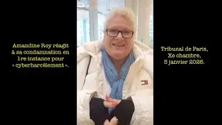 Amandine Roy r&eacute;agit &agrave; sa condamnation en 1re instance pour &laquo; cyberharc&egrave;lement &raquo;.