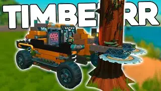 Beginner Logging Vehicle Gets us our First Materials - Scrap Mechanic Survival EP 4
