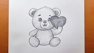 dessin d'ours en peluche mignon, &eacute;tape par &eacute;tape pour d&eacute;butants | Tutoriel de dessin