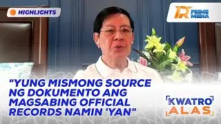 Sen. Ping Lacson: Persistent yung Cabral Files na Nilabas ni Cong. Leviste | Kwatro Alas
