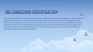 ISO 16603  2004 Certificate