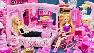 8 Minutes Satisfying with Unboxing Barbie Princess Pink Kitchen,Rock Bed Play Set Review Toys｜ASMR
