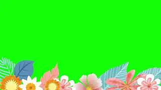 FLOWER RETRO BORDER GREEN SCREEN UNIQUE