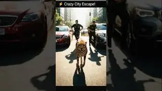 Гепард разгуливает по городу! 🐆🚨 #WildRun #CityChase #RealLifeAction---📝