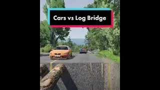 Cars vs Log Bridge #beamng #beamngdrive #beamngcrashdrive #beamnggame #beamngtraffic