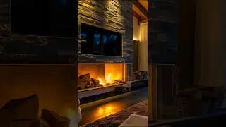 Cozy Fireplace 4K ☕ Relaxing Piano Lounge Music for Work & Relax #shorts