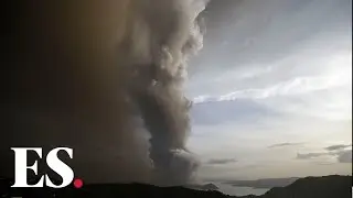 Philippines volcano: Dramatic moment Taal volcano in the Philippines spews ash