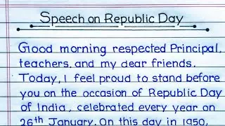 Speech on Republic Day in English || Write a Speech on Republic Day for Students || YK Education360