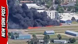 Watch: Aircraft Engulfed in Flames After it Crashes