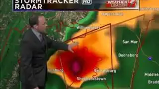 Tornado Warning Cut-In: Sunday Evening 8 June 2014 - Meteorologist Bryan Schuerman - WHAG News