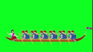 Green Screen Paddle a boat Clip 1