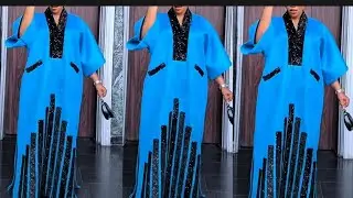 Сшейте элегантное платье-кафтан с многослойными полосками пайеток / ступенчатым кроем и накладным...