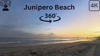 Junipero Beach - Long Beach, CA - Sunset - 4K - VR 360 - ASMR