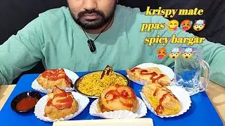 Spicy mate ppas 😋😋#khanewalavideo #krispyeggppas#yummy yummy bargar 🤢#mukbnag #trendingvideo#