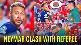 SHOCKING! Neymar Clashes With Referee During Full-Time Handshake | PSG vs Benfica Fight | Messi Goal