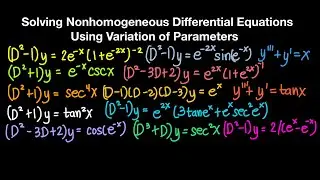 Solving Nonhomogeneous Differential Equations Using Variation of Parameters Part 4