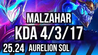 MALZAHAR vs AURELION SOL (MID) | 4/3/17 | KR Master | 25.24