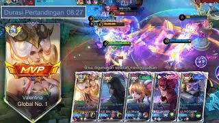 PERFECT GAMEPLAY PUSH MMR VALENTINA WITH PT GG!! MENIT 8 TURRET JEBOL SAMPE UJUNG!! - MOBILE LEGENDS