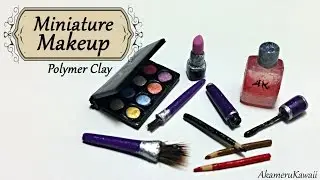 Miniature Makeup; Eyeshadow, lipstick, and mascare - Polymer clay tutorial