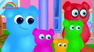 Mega gummy bear wrong train finger family 