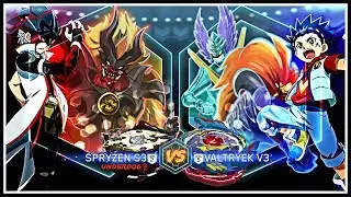 SPRYZEN S3 (LEGEND SPRYZEN) VS VALTRYEK V3 (GENESIS VALTRYEK) - Beyblade Burst App BATTLE ベイブレードバースト