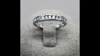 Zircon Wedding Band, Silver Wedding Ring, Cz Diamond Ring, Cubic Zirconia Ring, Minimalist Ring