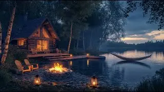 Nightfall in the Wilderness | Cabin & Firelight Calm