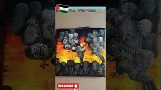 Painting the war in Palestine /Easy acrylic painting ideas #art #painting #shorts  #acrylicpainting