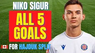 Niko Sigur - ALL 5 GOALS FOR HAJDUK SPLIT SO FAR | Skills & Highlights