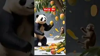 Monkeys 🙊 Attacked The Poor Panda🐼 #shorts#animals#trendingshorts#ytshorts##ai