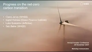 WHEB's Annual Investor Conference 2024 - Progress on the net-zero carbon (NZC) transition panel.