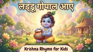 लड्डू गोपाल आए 🦚💙 | Lord Krishna Rhyme for Kids | Janmashtami Special | Hindi Bhajan for Children