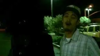 Ghost Writer, EJ The Radio DJ, and Noface Shadowmen outside of Morgan's Tavern in Riverside,Ca